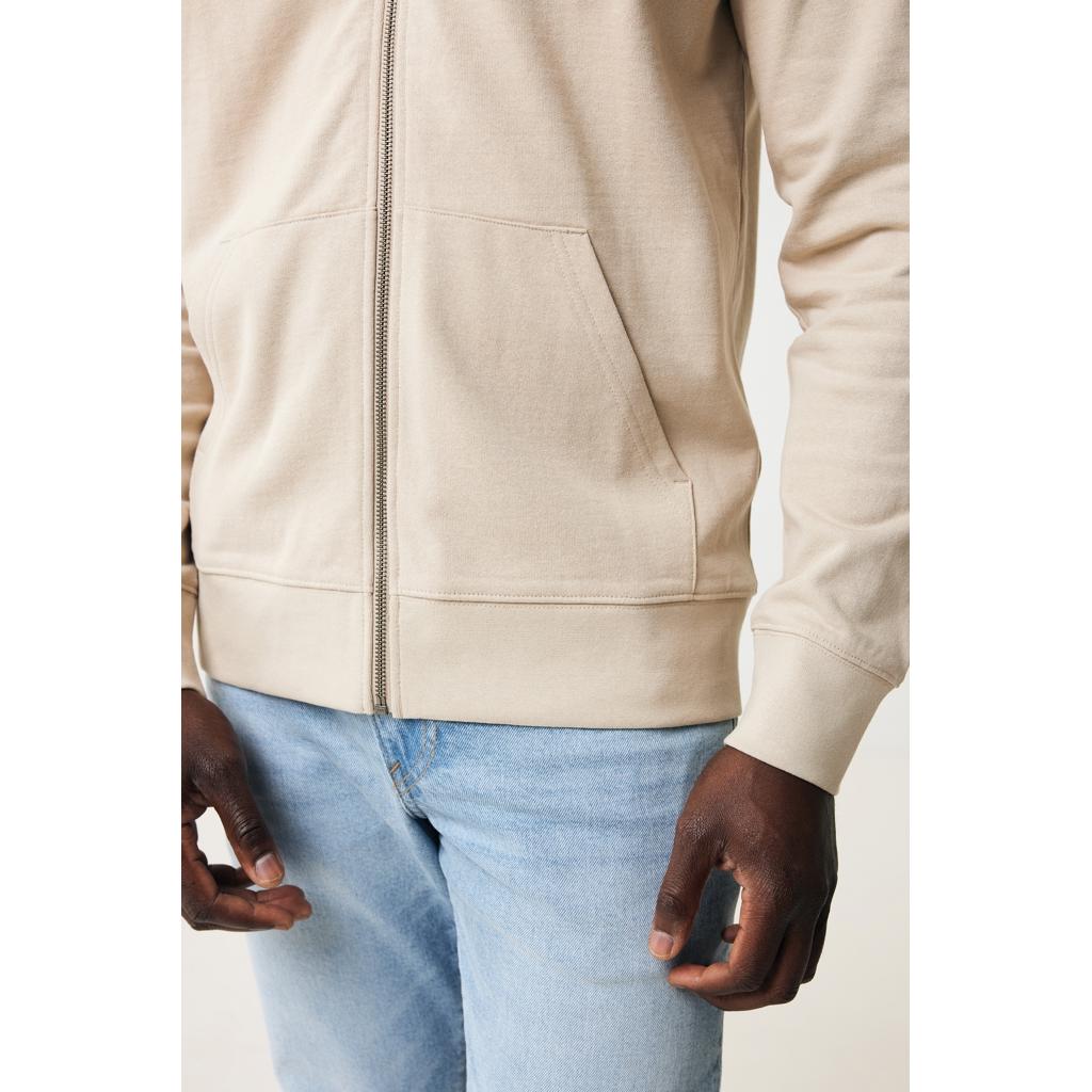 Hanorac cu fermoar din bumbac reciclat Iqoniq Abisko desert XXL