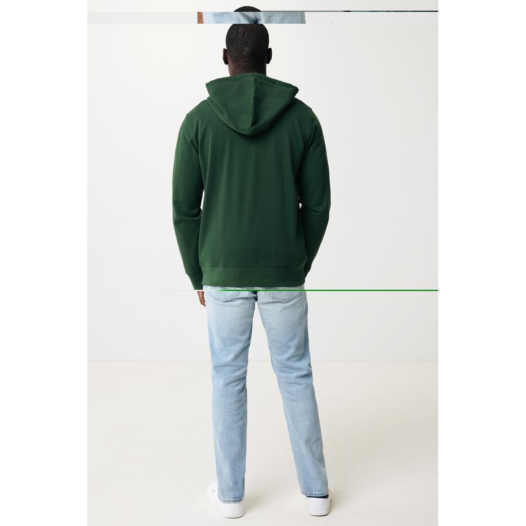 Hanorac cu fermoar din bumbac reciclat Iqoniq Abisko forest green XXL