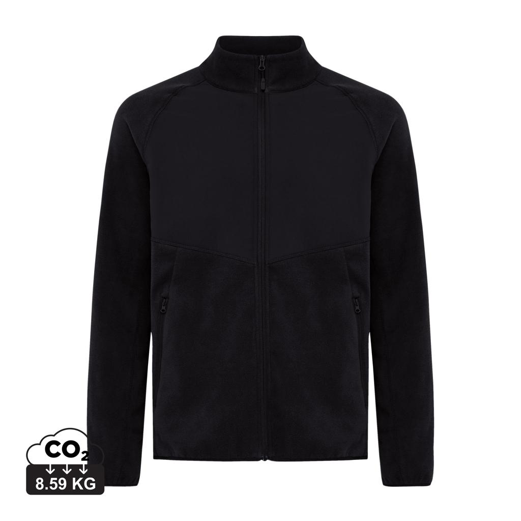 Jachetă din microfleece cu fermoar din poliester reciclat Iqoniq Talung black XS