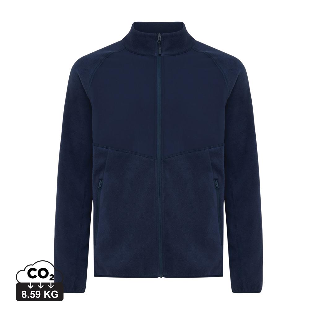 Jachetă din microfleece cu fermoar din poliester reciclat Iqoniq Talung navy 2XS