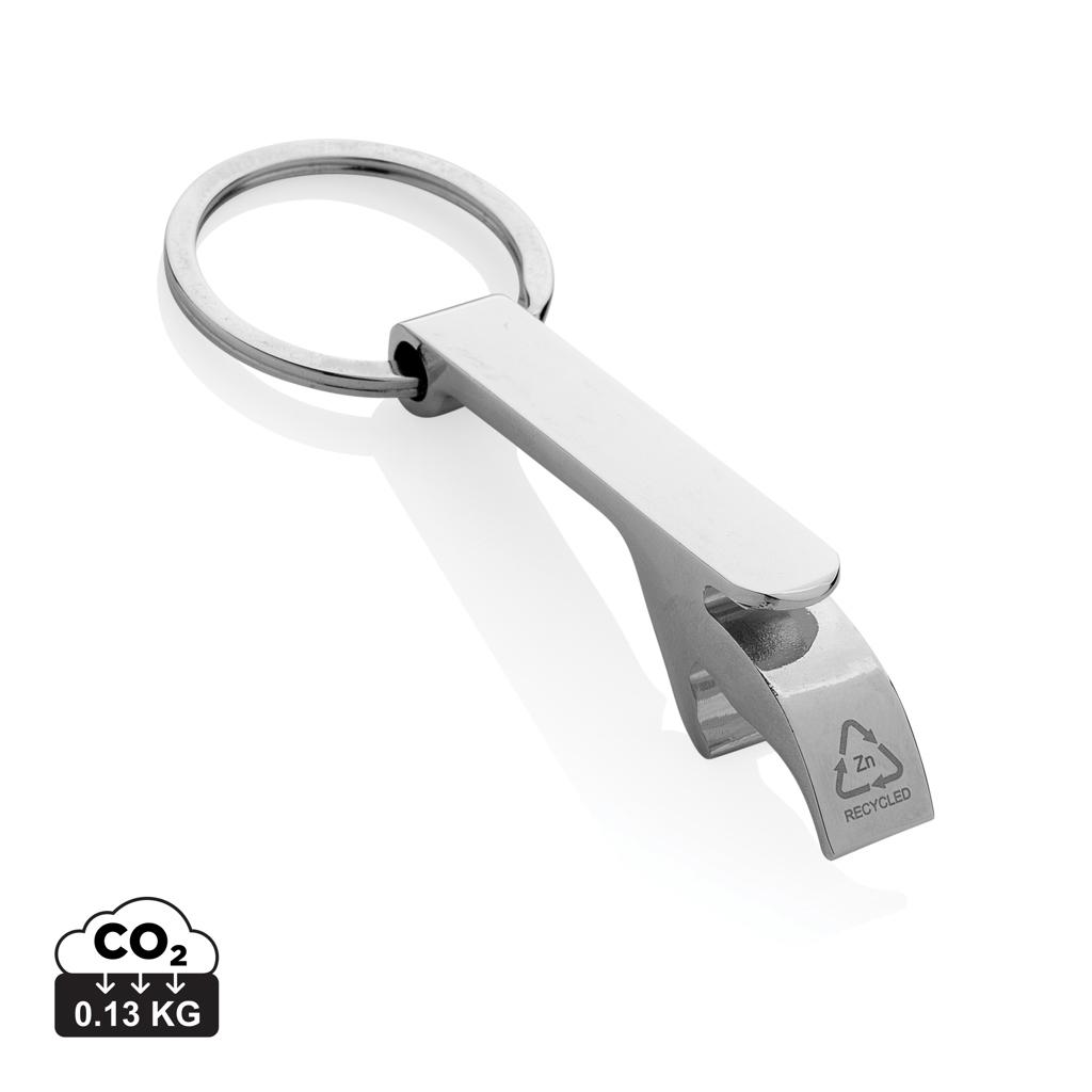 RCS recycled zinc alloy bottle opener keychain silver