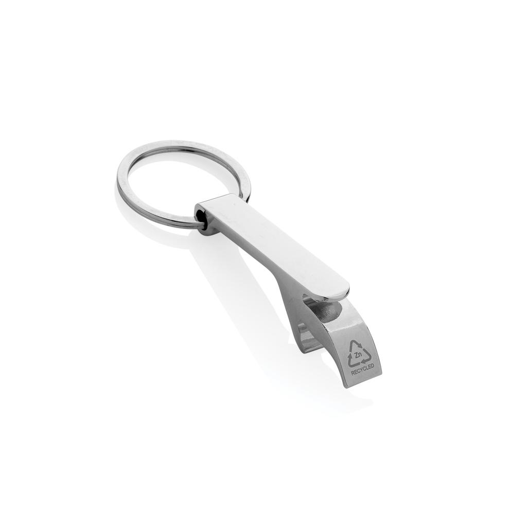 RCS recycled zinc alloy bottle opener keychain silver