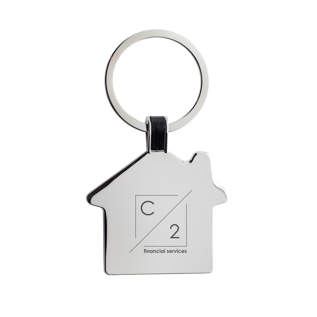 RCS recycled zinc alloy house keyring silver