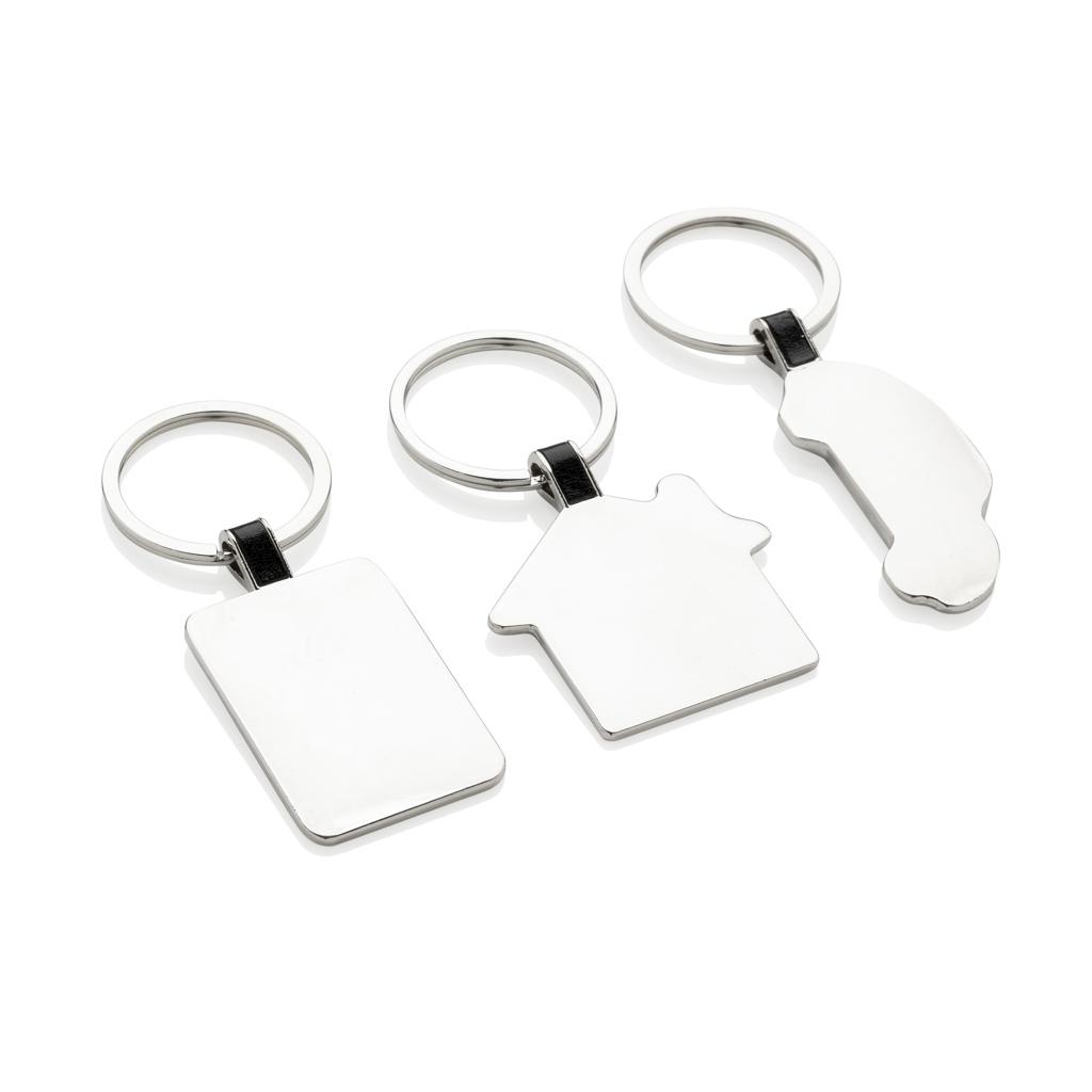RCS recycled zinc alloy house keyring silver