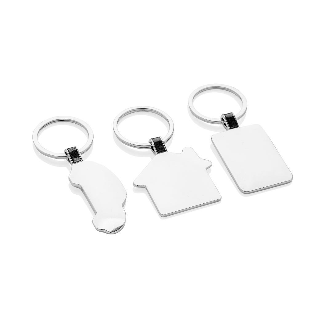 RCS recycled zinc alloy house keyring silver