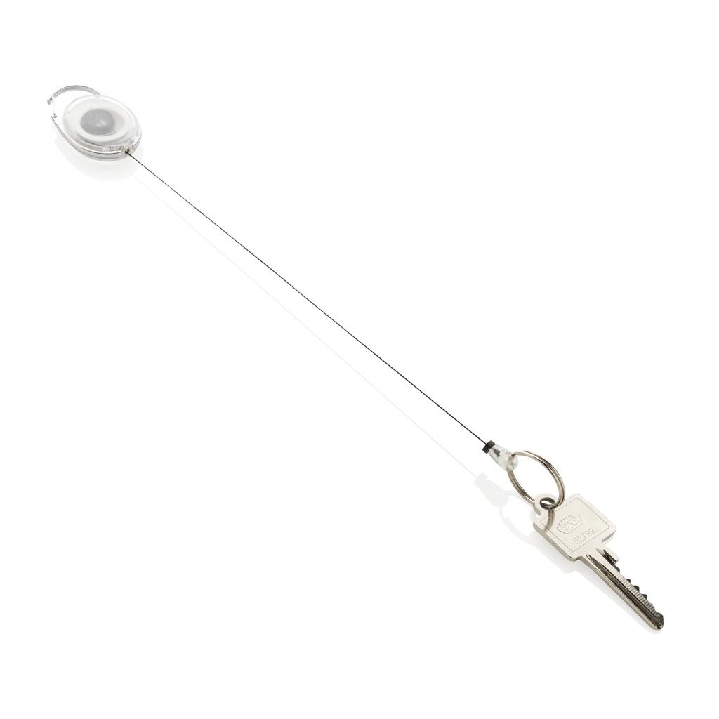 RCS recycled ABS roller clip keychain transparent