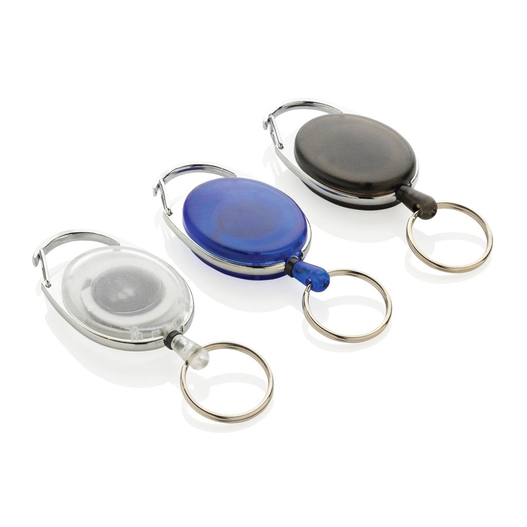 RCS recycled ABS roller clip keychain transparent