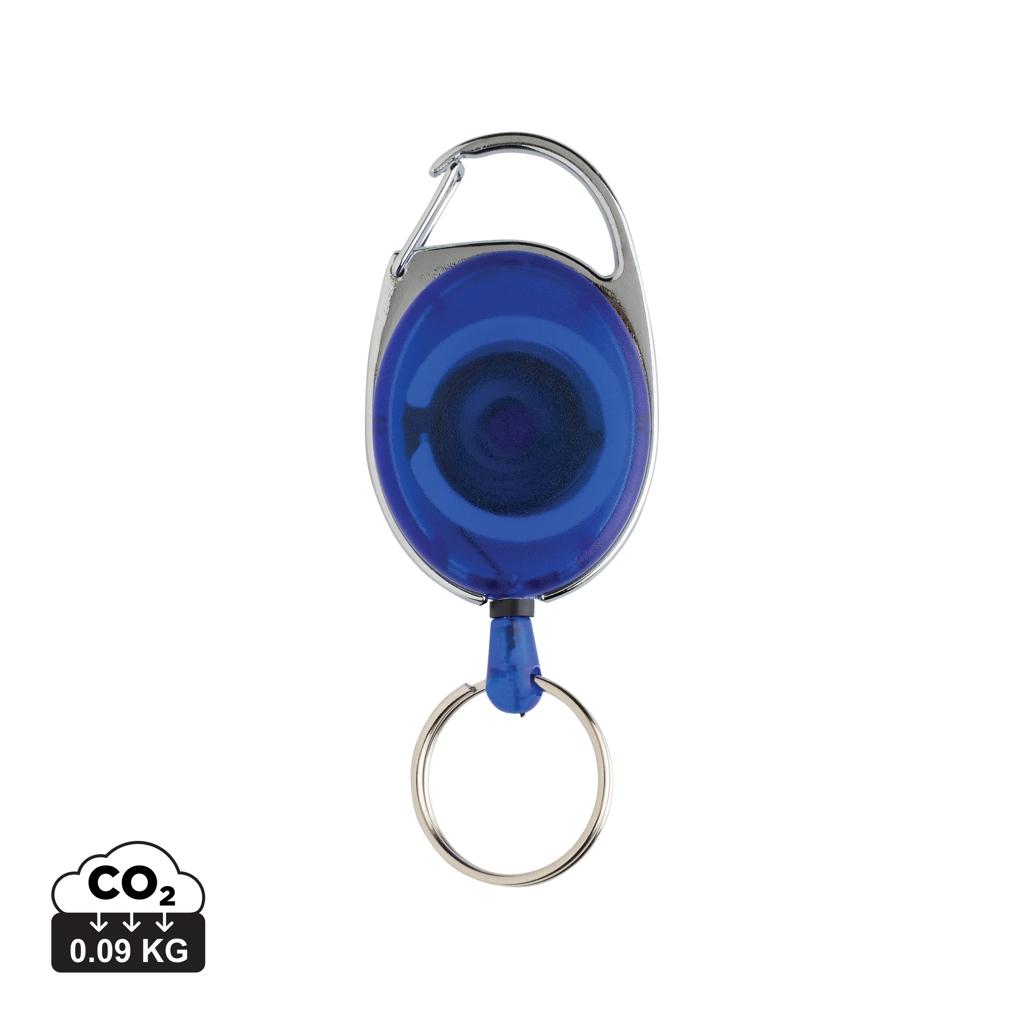 RCS recycled ABS roller clip keychain blue