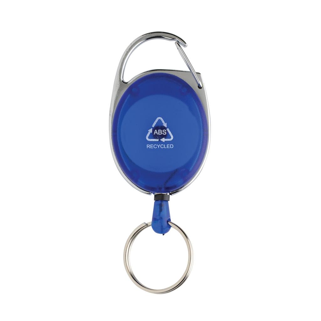 RCS recycled ABS roller clip keychain blue