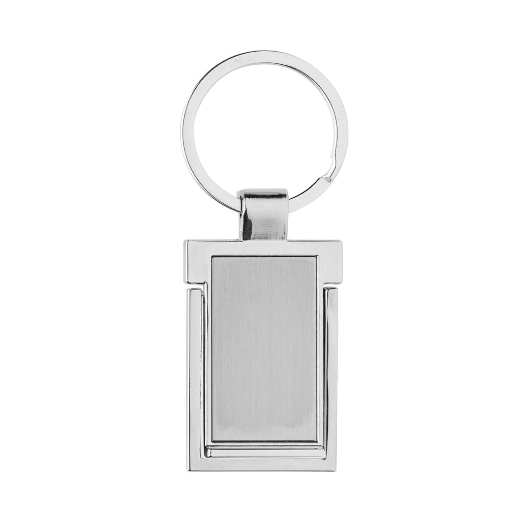 RSC recycled zinc alloy phone stand keychain silver