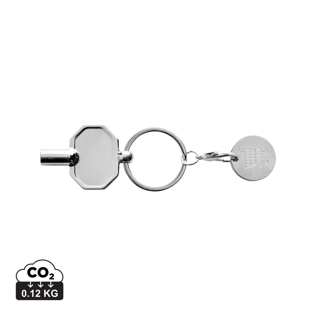 RCS recycled zinc alloy radiator key keychain with coin silver