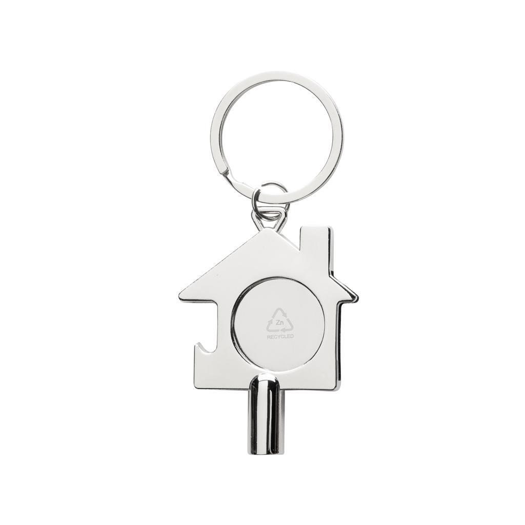 RCS recycled zinc alloy 3 in 1 keychain silver