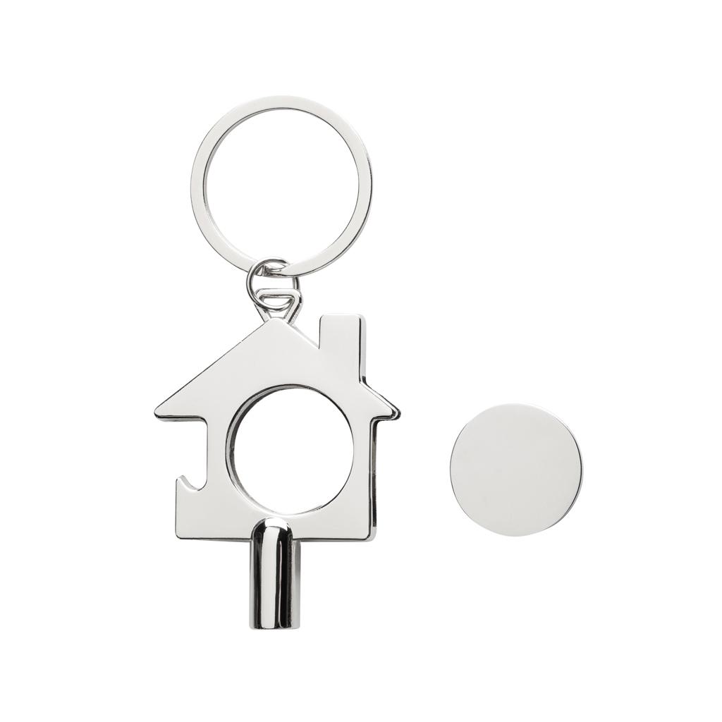RCS recycled zinc alloy 3 in 1 keychain silver
