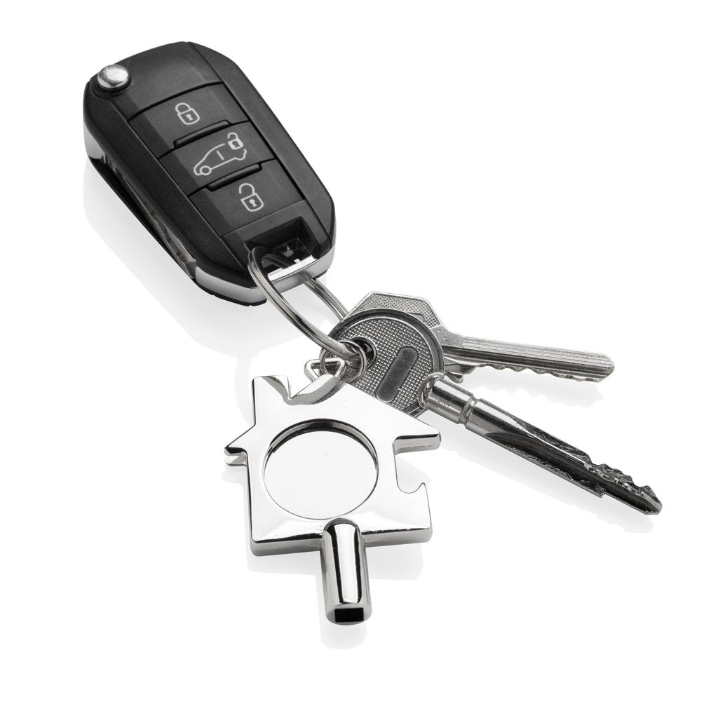 RCS recycled zinc alloy 3 in 1 keychain silver