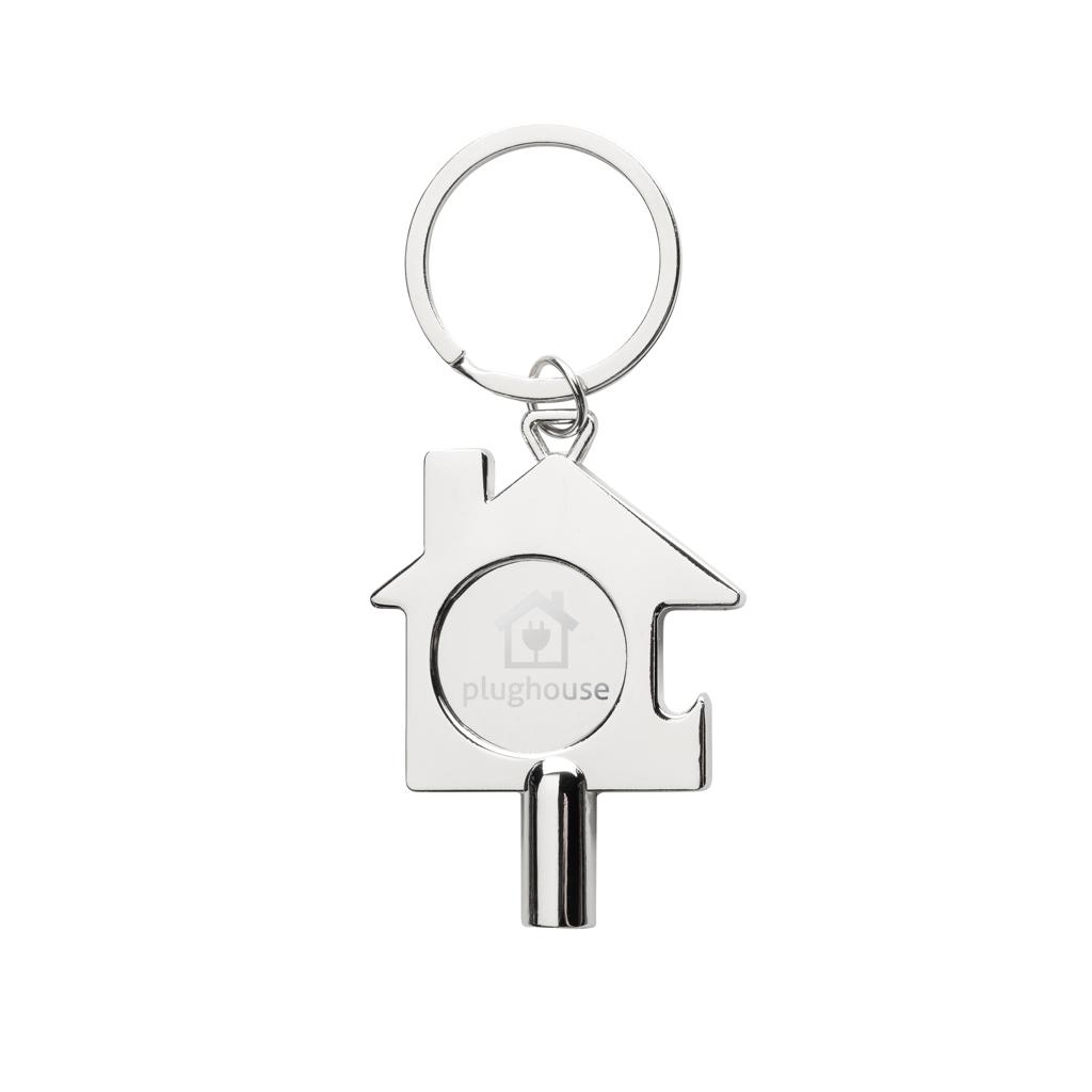 RCS recycled zinc alloy 3 in 1 keychain silver