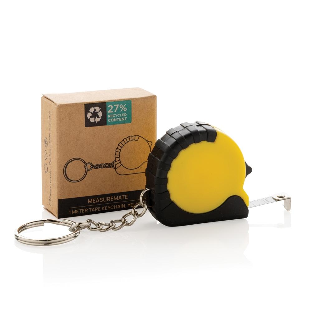 MeasureMate RCS reycled ABS 1 meter tape keychain yellow