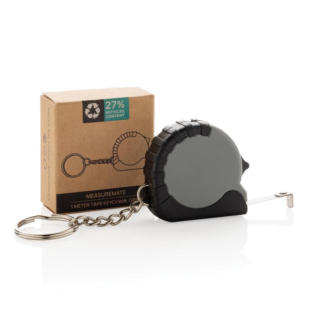 MeasureMate RCS reycled ABS 1 meter tape keychain grey
