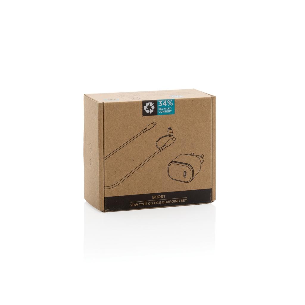 Boost RCS reycled PET 20W type C 2 pcs charging set black