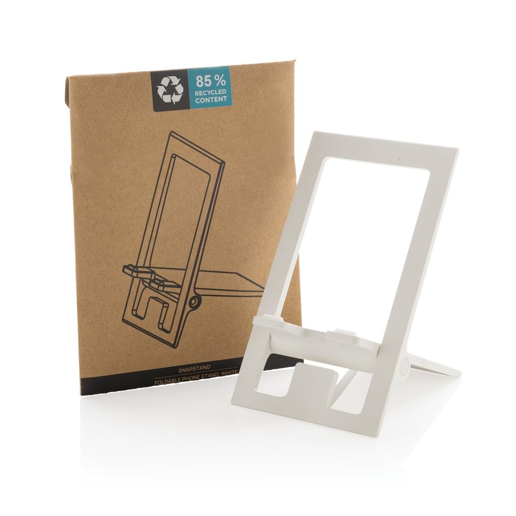 SnapStand RCS recycled plastic foldable phone stand transparent