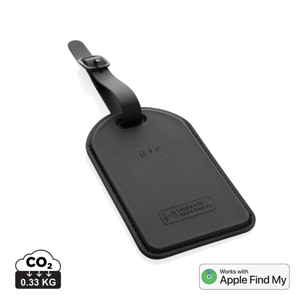 Globetrack RCSrPolyester luggage tag with worldwide locating black