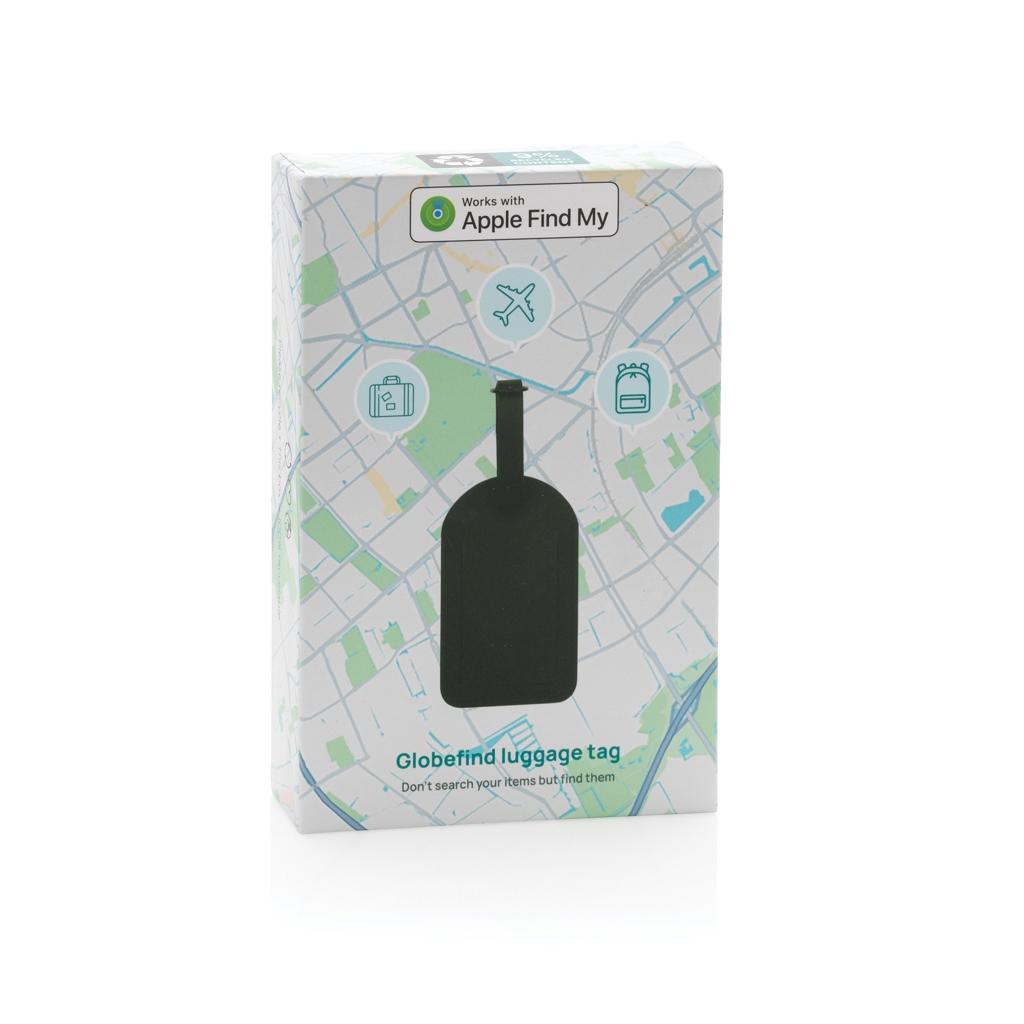 Globetrack RCSrPolyester luggage tag with worldwide locating black