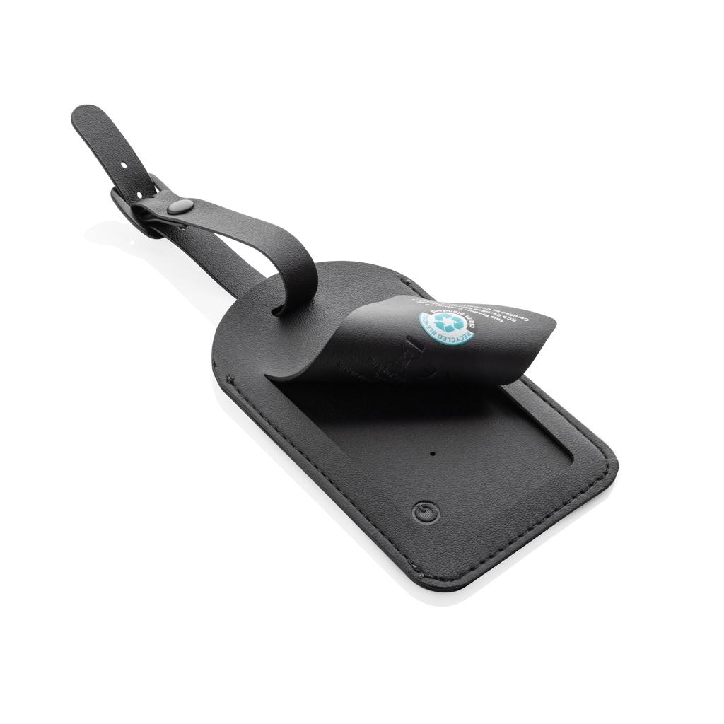 Globetrack RCSrPolyester luggage tag with worldwide locating black