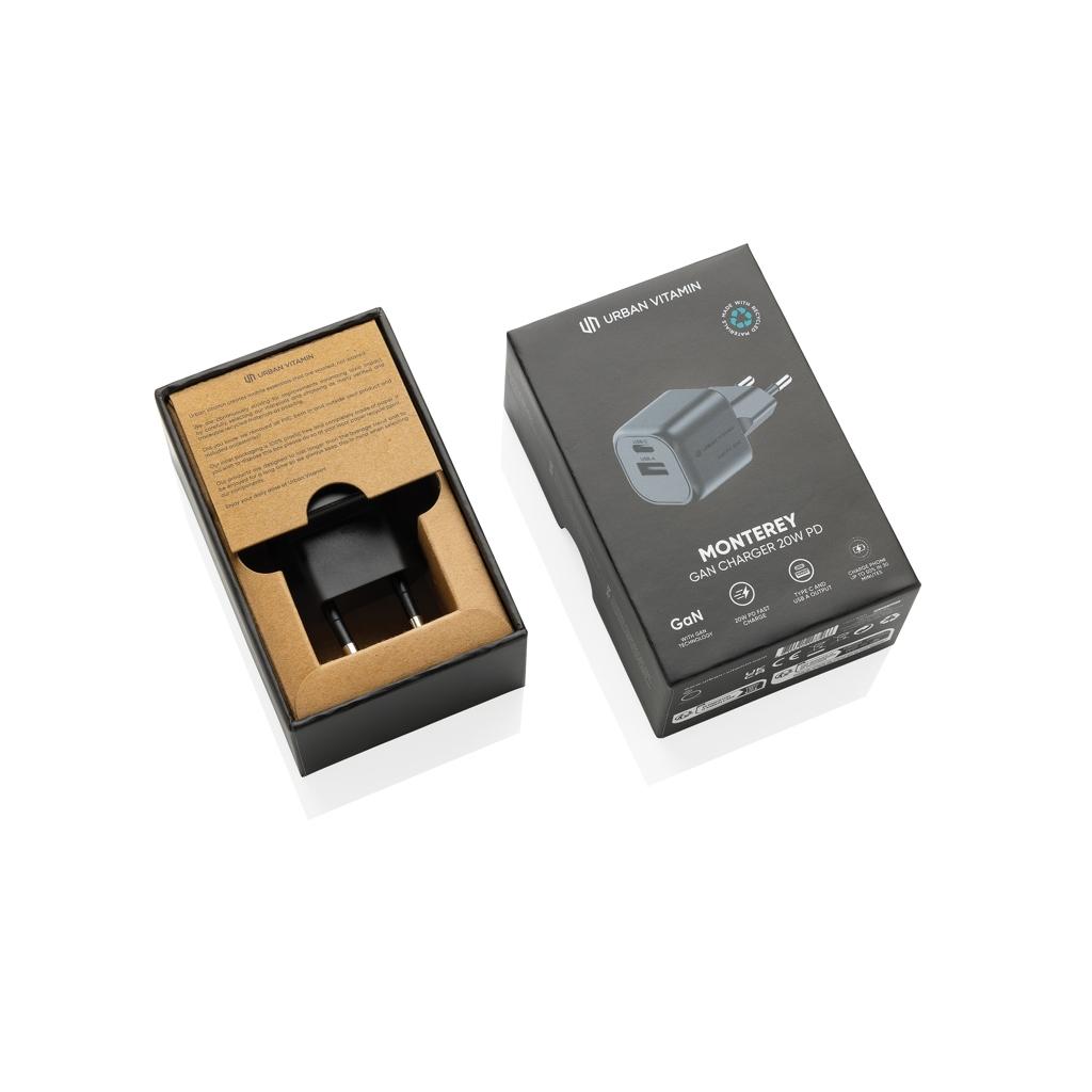 Urban Vitamin Monterey RCS recycled plastic 20W GAN charger black