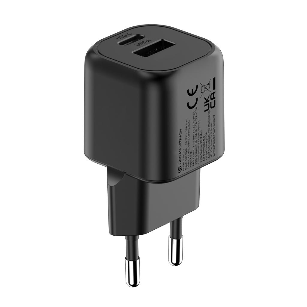 Urban Vitamin Monterey RCS recycled plastic 20W GAN charger black