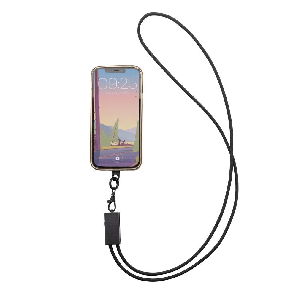 Terra RCS recycled PET phone cord with 60W dual charge cable grey
