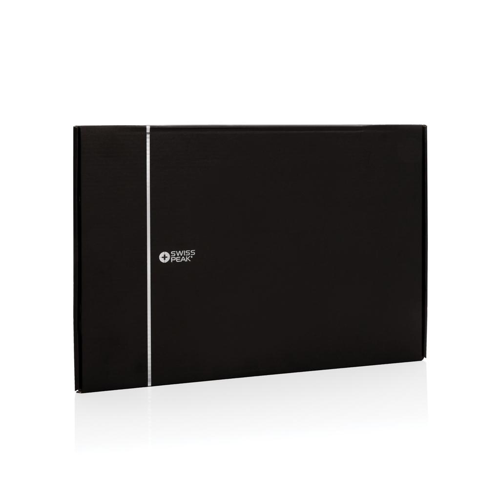 Swiss peak RCS recycled PU 15W 3 in 1 charging mousepad black