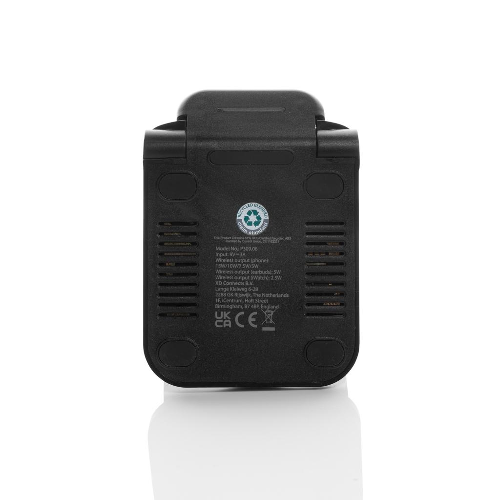 Powerpal 3 in 1 RCS recycled plastic 15W charger black