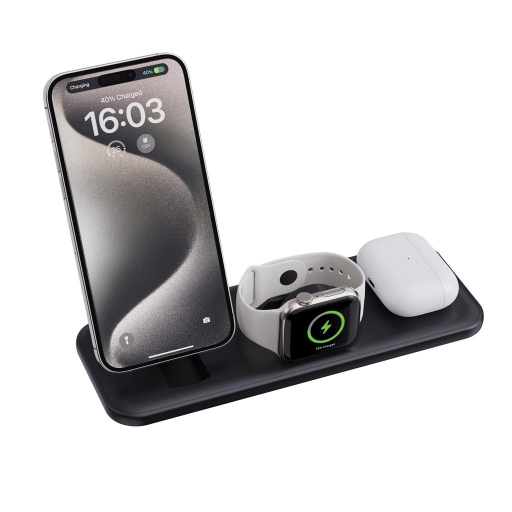 Urban Vitamin Torrance 3 in 1 magnetic 15W charger black