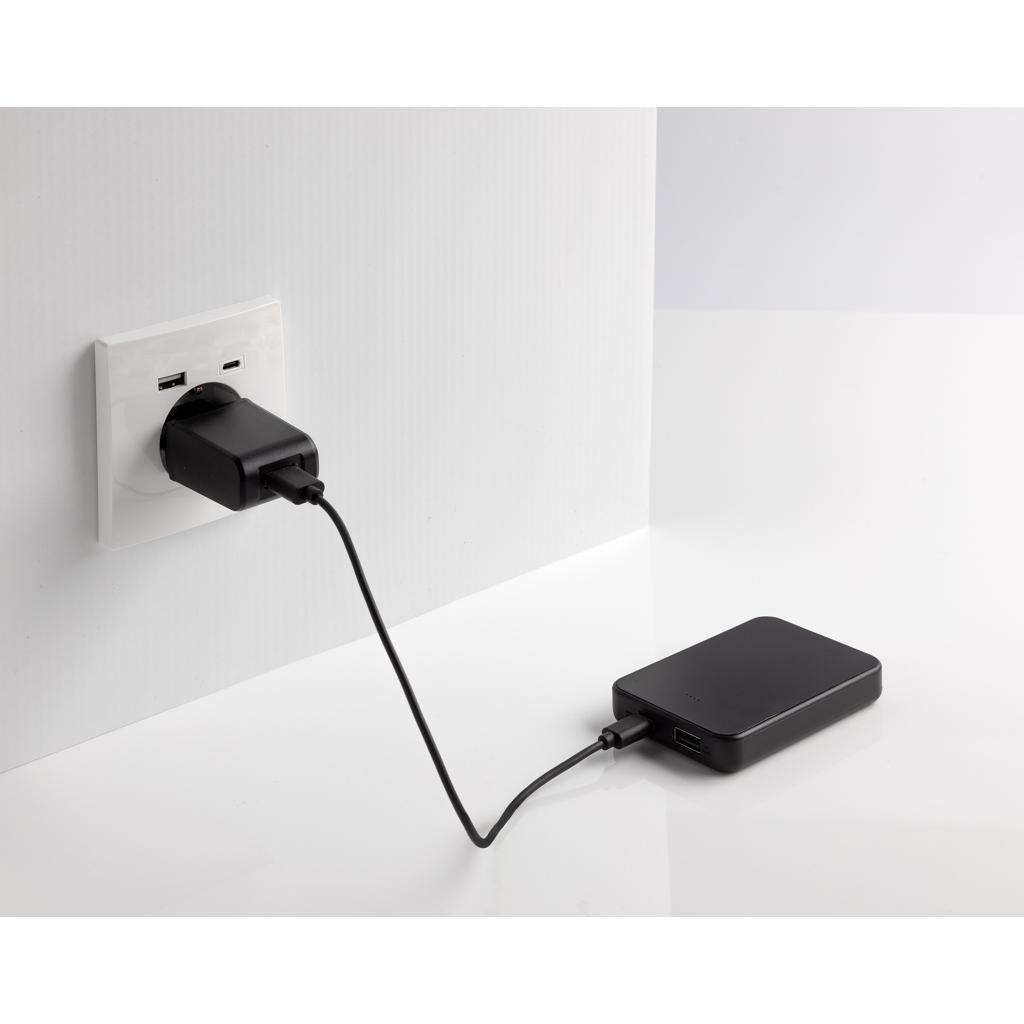 Boostcore RCS recycled plastic powerbank 5.000mAh with USB C black