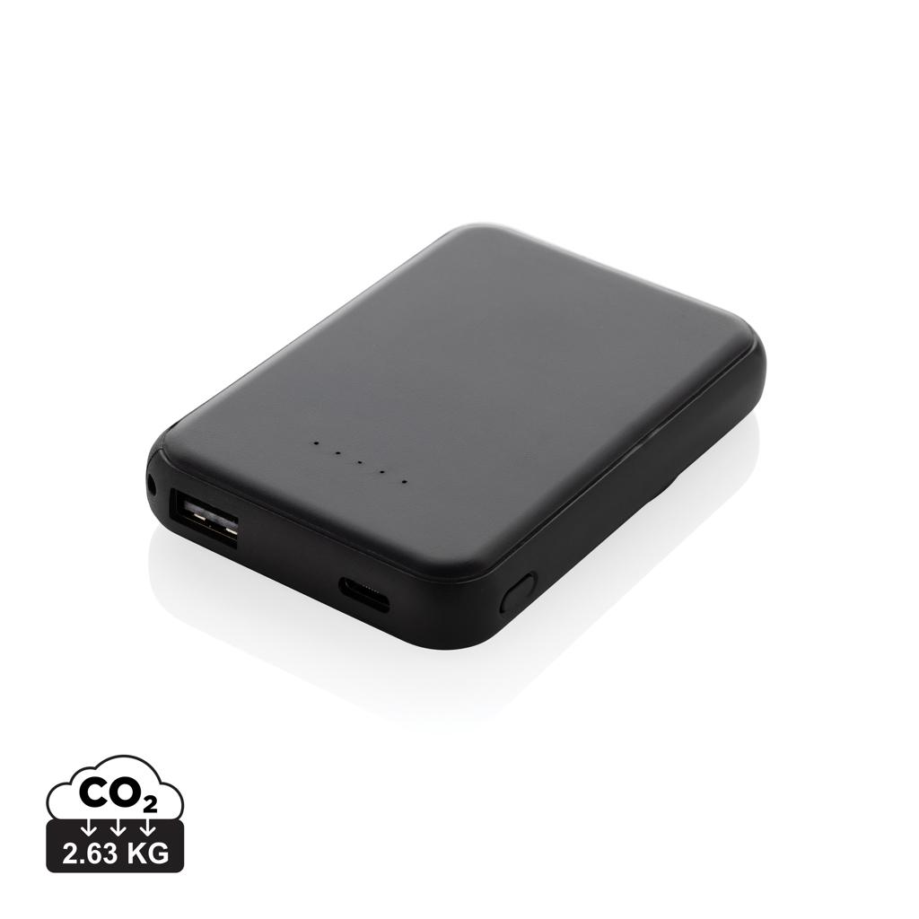 Stellar RCS recycled plastic 5000 mah 5W magnetic powerbank black