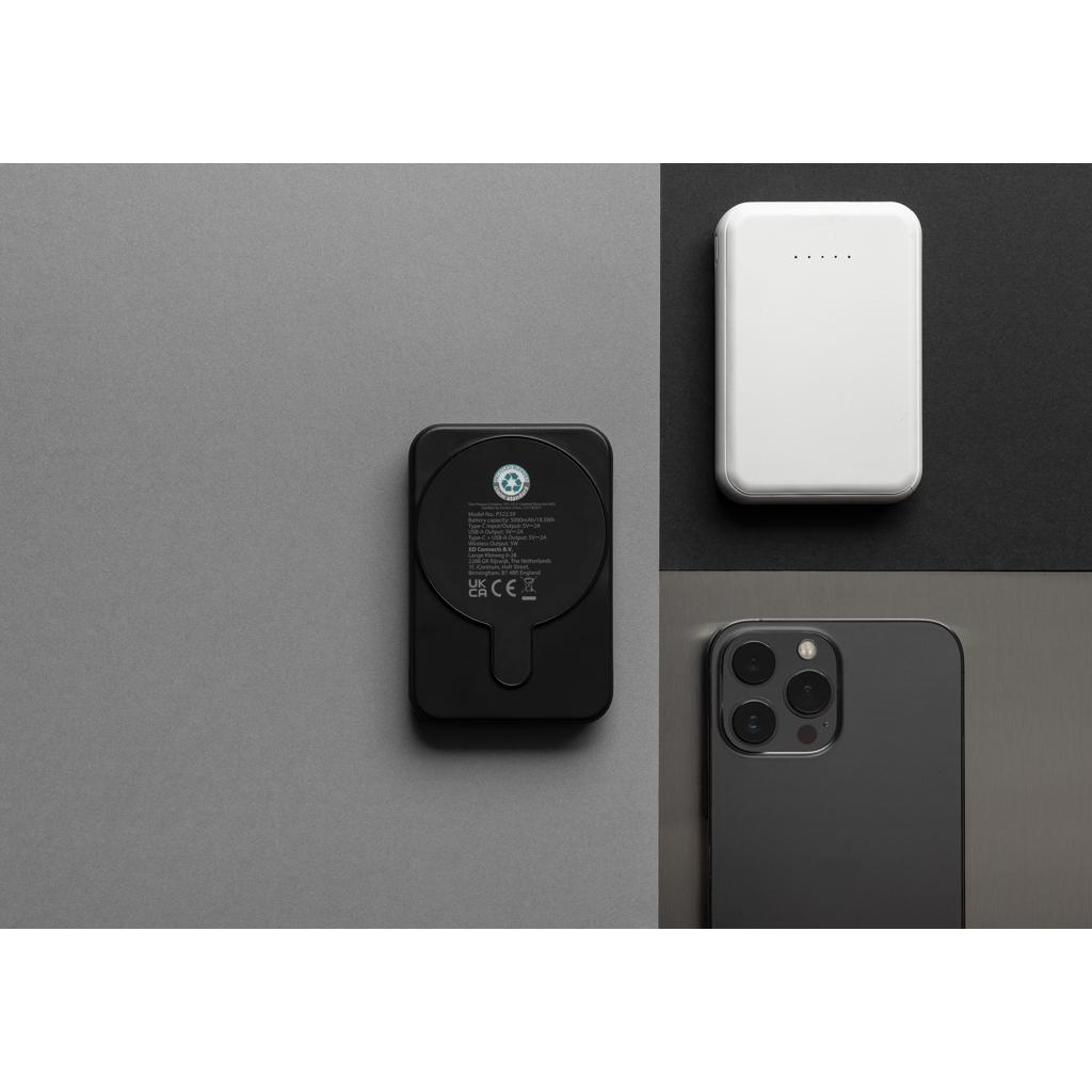 Stellar RCS recycled plastic 5000 mah 5W magnetic powerbank black