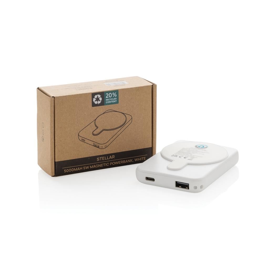 Stellar RCS recycled plastic 5000 mah 5W magnetic powerbank transparent