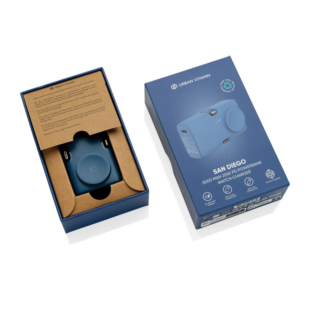 Urban Vitamin San Diego RCS rplastic 20W PD powerbank blue