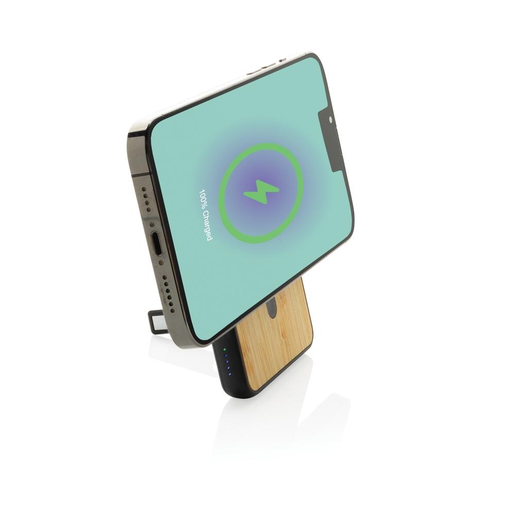 Zen RCS rplastic 5000 mah 5W magnetic bamboo powerbank black