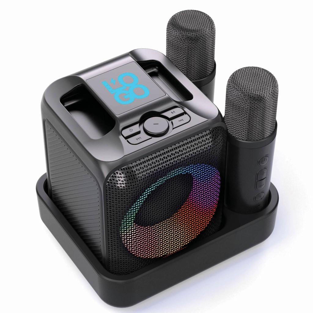 Singvibe RCS recycled plastic karaoke set with double mic black