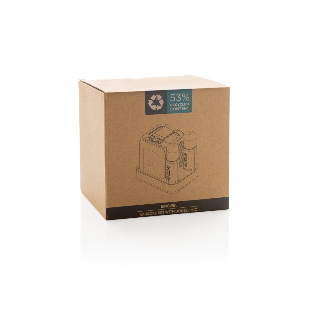 Singvibe RCS recycled plastic karaoke set with double mic black