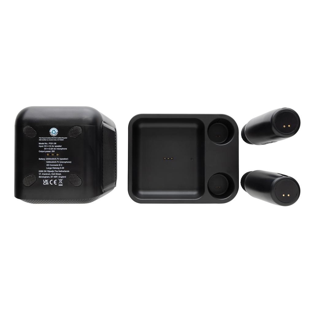 Singvibe RCS recycled plastic karaoke set with double mic black