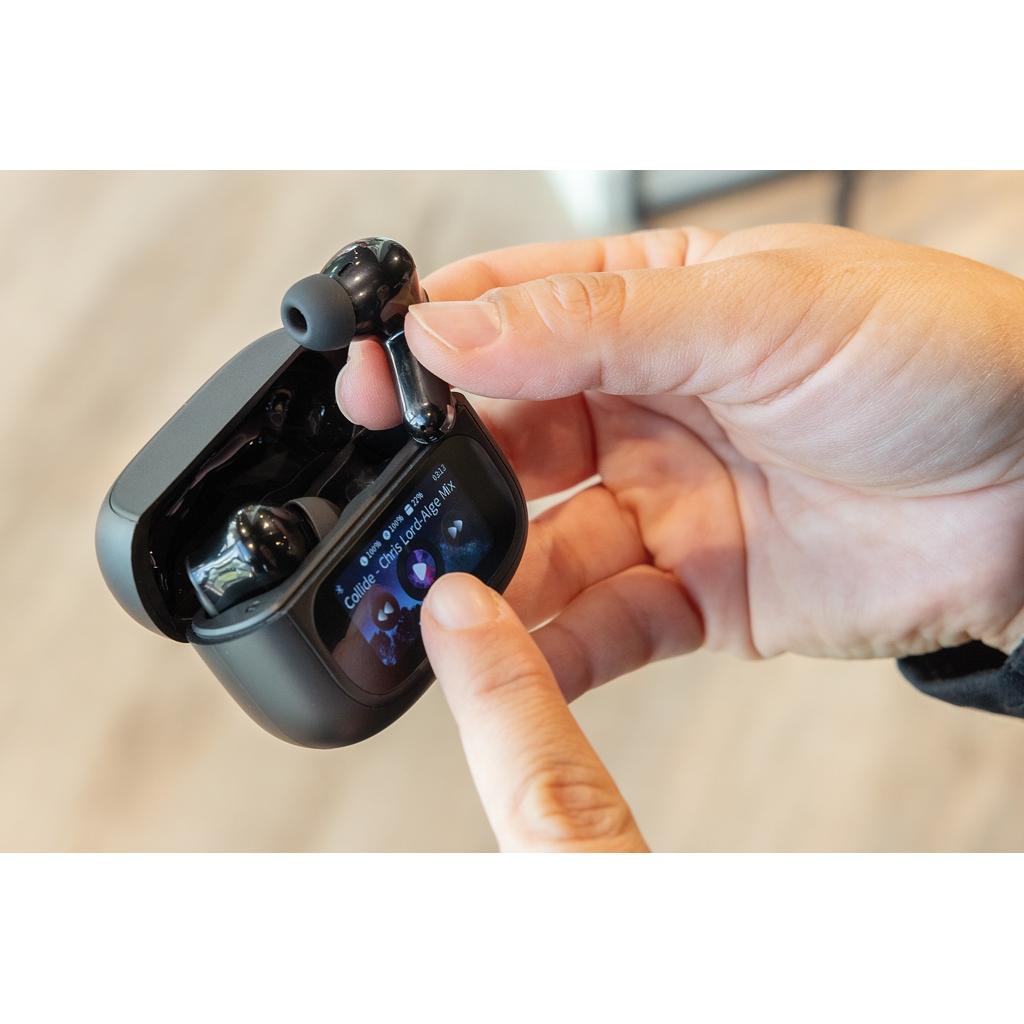 Airtune RCS recycled plastic ANC earbuds with touch screen black