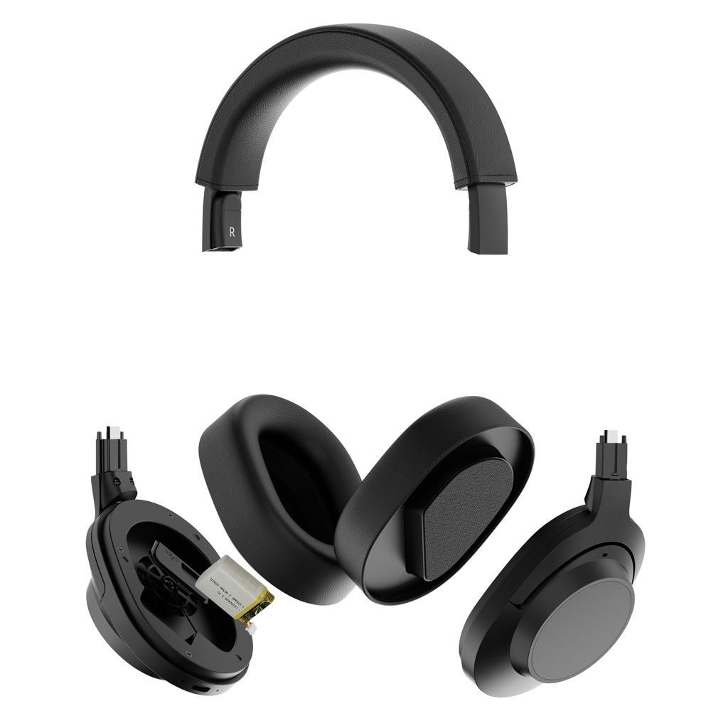 Irvine RCS recycled and repairable ANC wireless headphone black