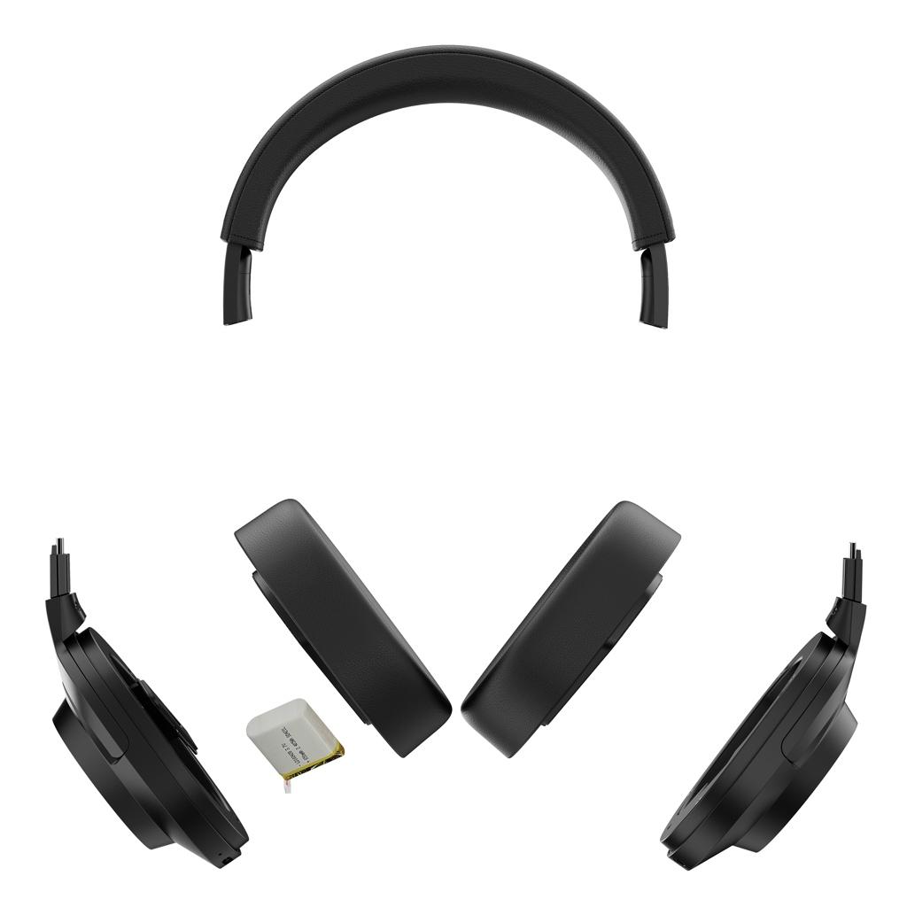 Irvine RCS recycled and repairable ANC wireless headphone black