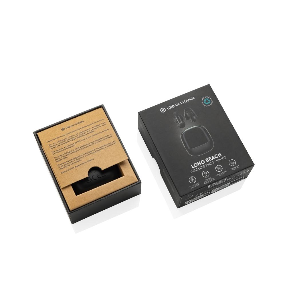 Urban Vitamin Long Beach ENC rplastic wireless earbuds black