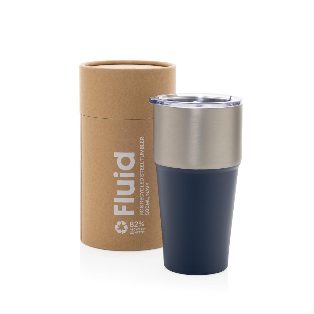 Fluid RCS certified recycled steel tumbler 500ml navy