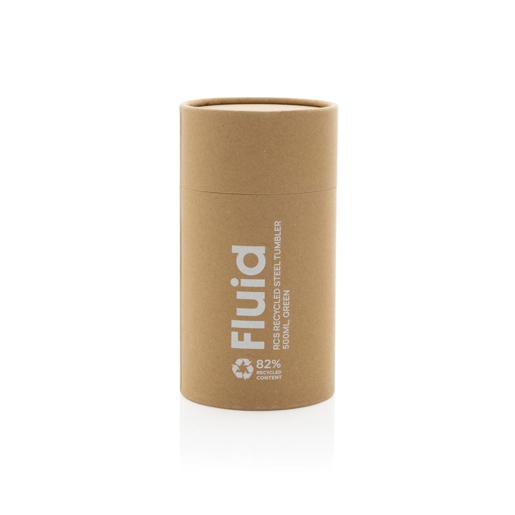 Fluid RCS certified recycled steel tumbler 500ml green