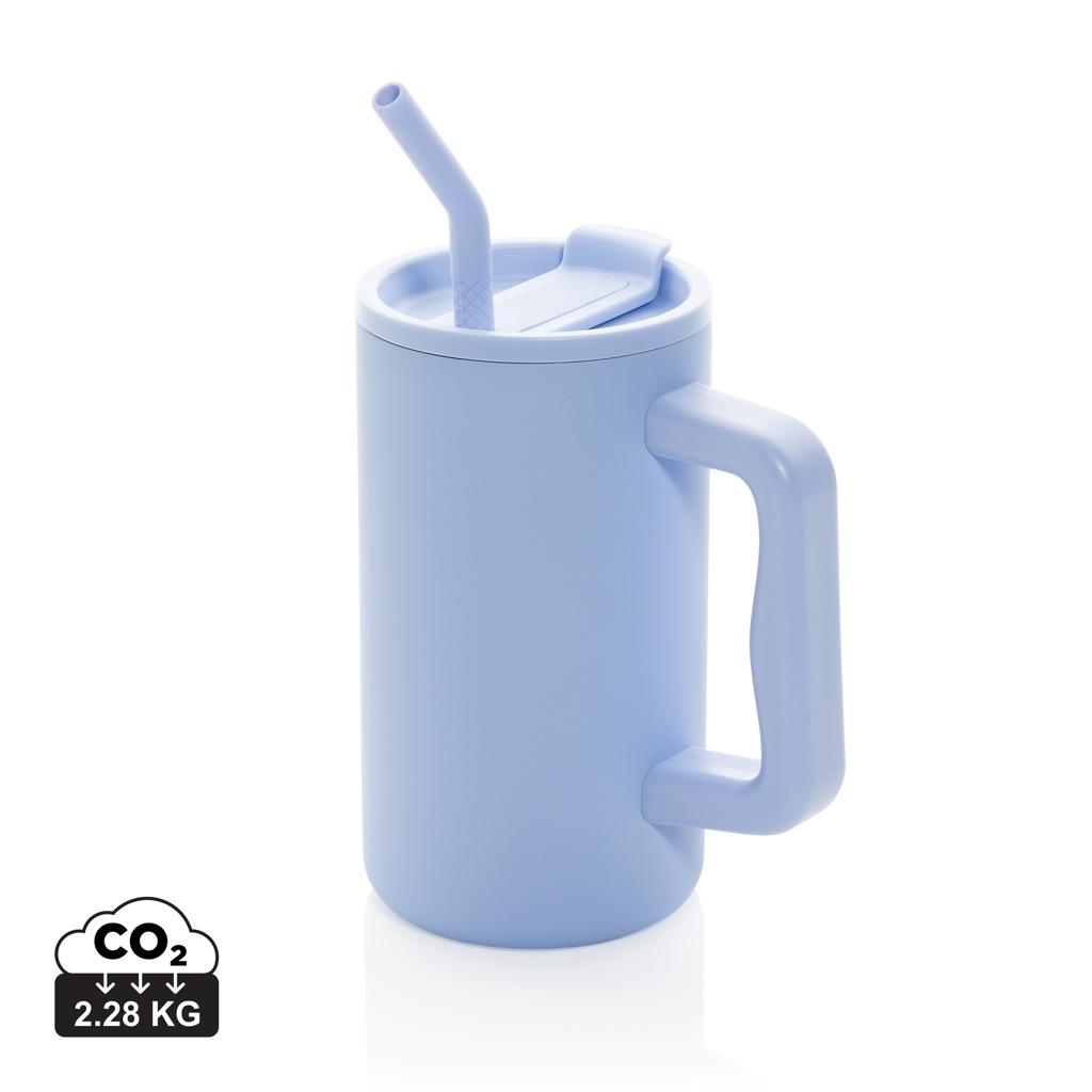 Cube RCS certified recycled steel mug 800ml light blue