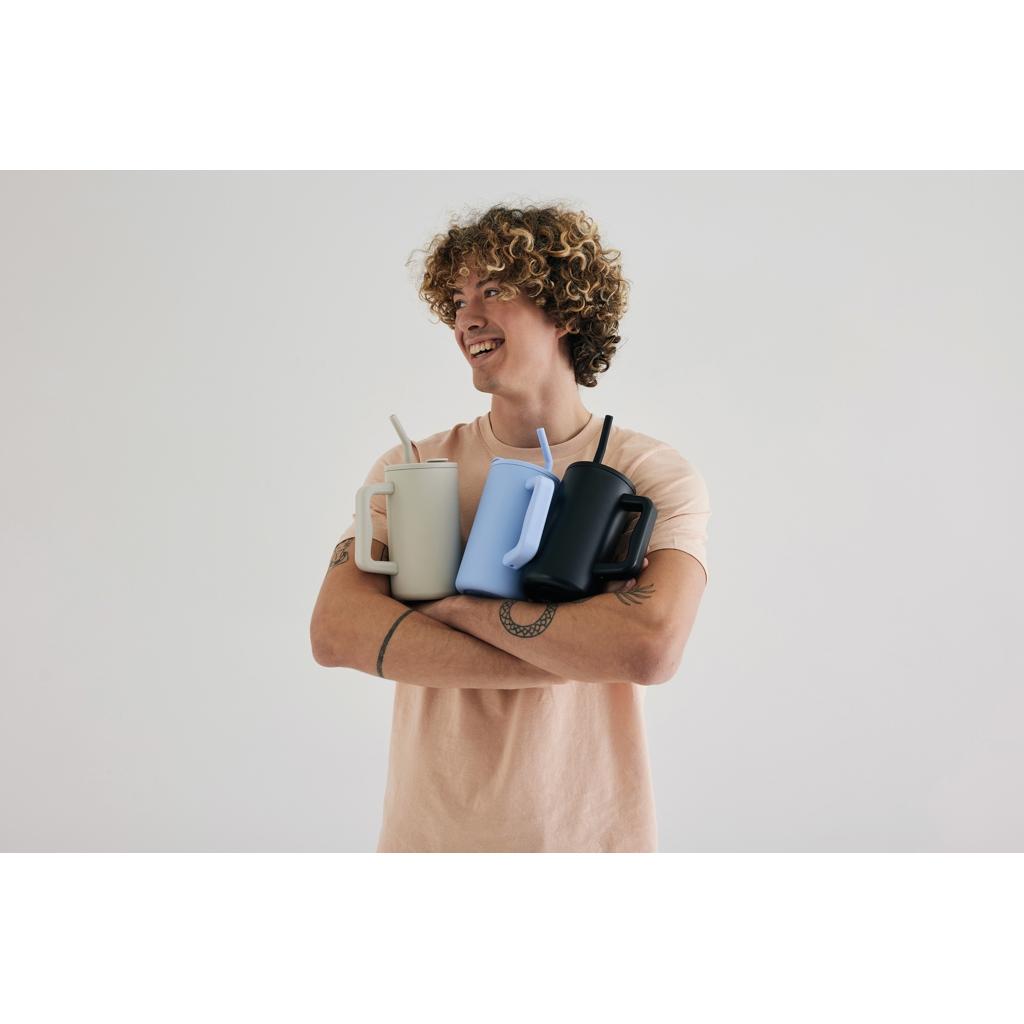 Cube RCS certified recycled steel mug 800ml light blue