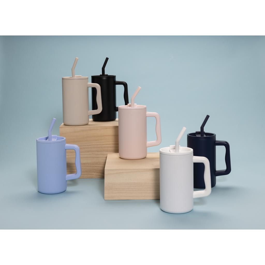 Cube RCS certified recycled steel mug 800ml light blue